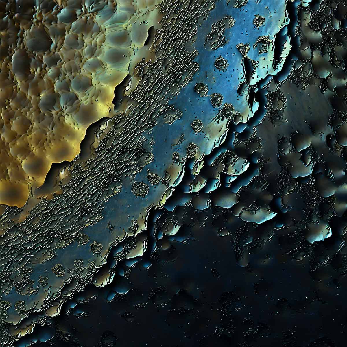 Metal surface with micro peaks and valleys