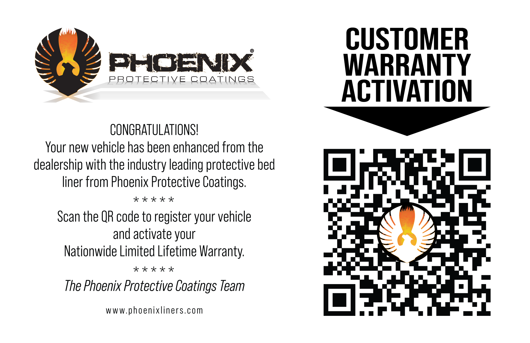 PHX Customer Warranty Activation QR Code PHX Customer Warranty Activation QR Code