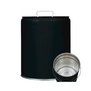 5 Gal Black Steel Tight Head Pail with Spout